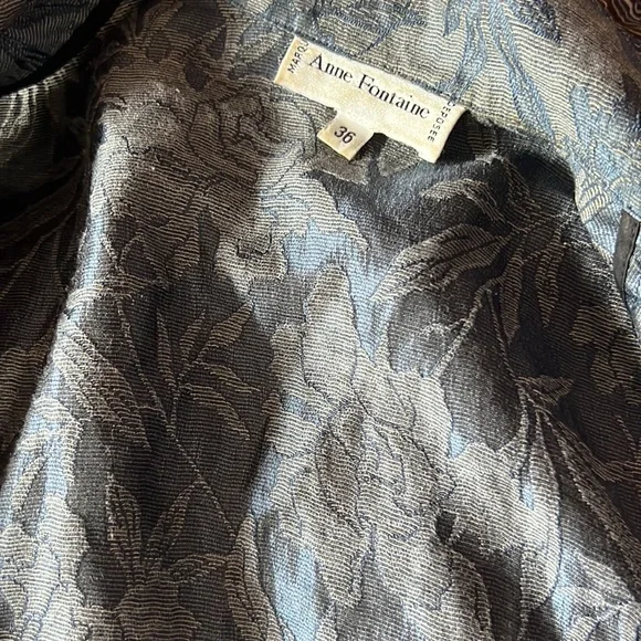 Anne Fontaine jacquard fitted rushed zipper suit jacket FR36 US 4-6 - Picture 10 of 12